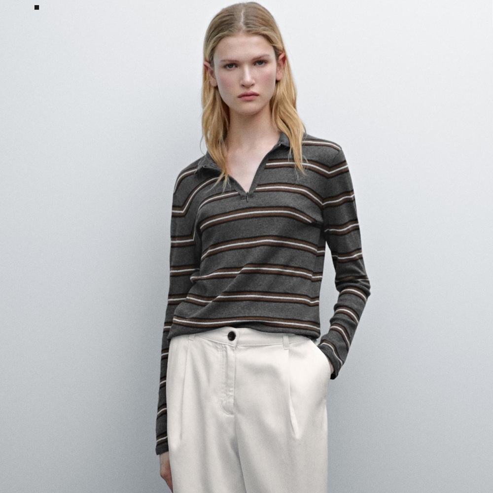 Massimo Dutti STRIPED KNIT SWEATER WITH POLO COLLAR

NWT Small - sold out